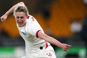 England's Ellen White celebrates scoring against Germany