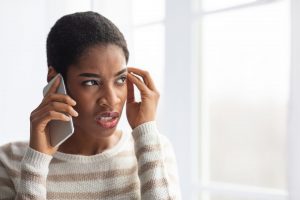 Woman upset by robocall