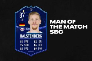 The Marcel Halstenberg UCL MOTM SBC debuts in FIFA 23 following a spirited performance from the defender against Manchester City (Image via EA Sports)