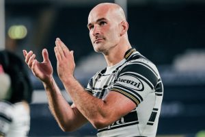 Picture by Alex Whitehead/SWpix.com - 22/06/2023 - Rugby League - Betfred Super League - Hull FC v St Helens - MKM Stadium, Hull, England - Hull FC’s Danny Houghton celebrates the win.