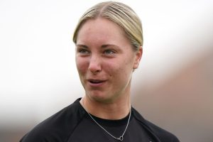 England's Freya Kemp during a nets session at the County Ground, Northampton. Picture date: Thursday May 16, 2024.