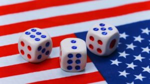 Dice on the American flag