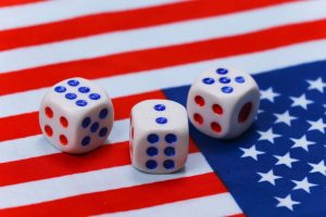 Dice on the American flag