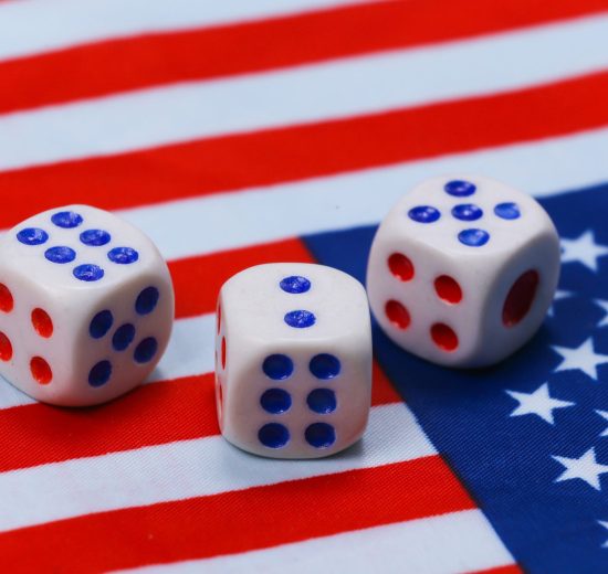 Dice on the American flag